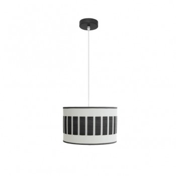 Distribuidor - Lâmpadas Diversas | Colgantes Moderno | COLGANTE IVANNA 1XE27 NEGRO/BLANCO-MADERA NEGRA REGX40X40 CM Ref: 188494009